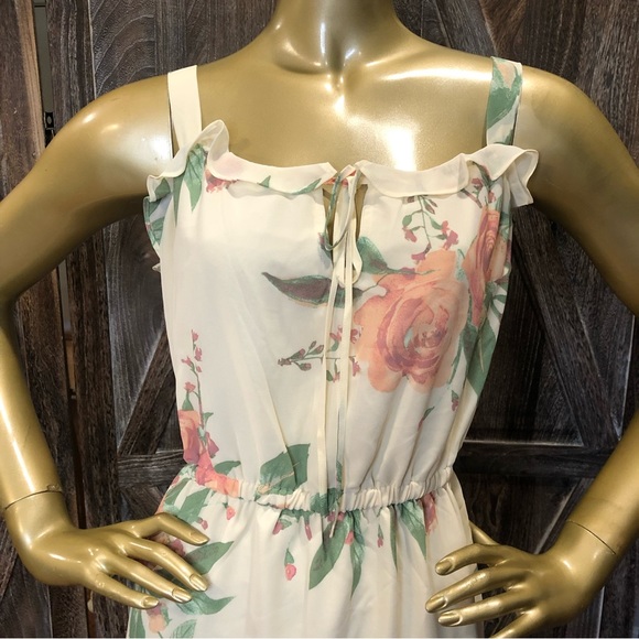 NWOT All Worthy Hunter McGrady Printed Chiffon Hem Dress - Picture 2 of 6